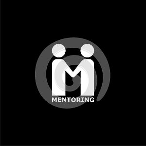 Mentoring icon or logo, Mentoring concept on dark background