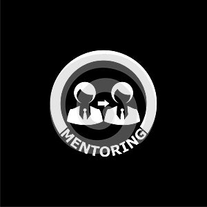 Mentoring icon symbol isolated on dark background