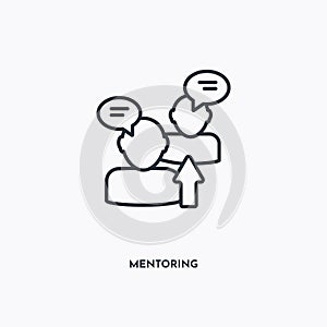 Mentoring outline icon. Simple linear element illustration. Isolated line Mentoring icon on white background. Thin stroke sign can