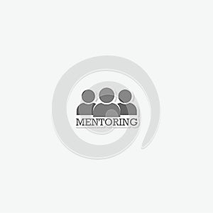 Mentoring sign icon sticker isolated on gray background