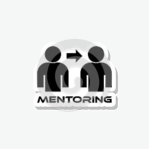 Mentoring sticker icon isolated on gray background