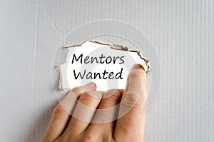 Mentors wanted text concept photo