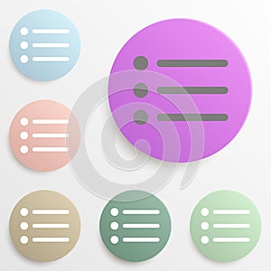 Menu application buttonbadge color set. Simple glyph, flat vector of web icons for ui and ux, website or mobile
