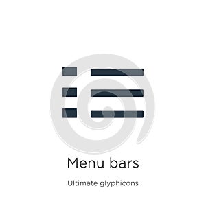 Menu bars icon vector. Trendy flat menu bars icon from ultimate glyphicons collection isolated on white background. Vector