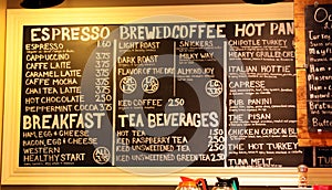 Menu board photo