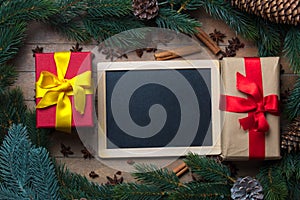 Menu board and Christmas gifts