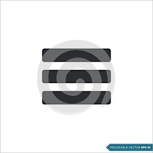 Menu Button Icon Vector Template