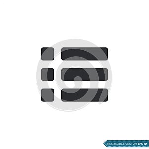 Menu Button Icon Vector Template