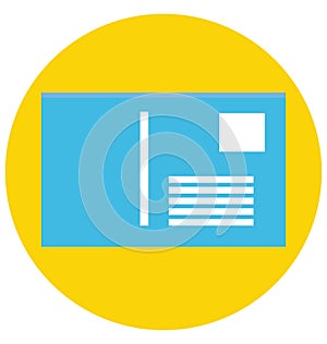 Menu Card Color Isolated Vector Icon that can be easily modified or edit