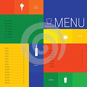 Menu card color vector