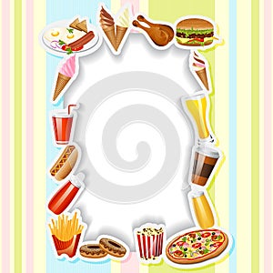 Menu Card with Fast food