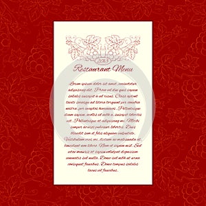 Menu card gesign.