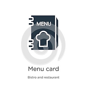 Menu card icon vector. Trendy flat menu card icon from bistro and restaurant collection isolated on white background. Vector
