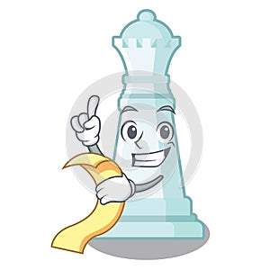 With menu chess queen in the cartoon shape photo