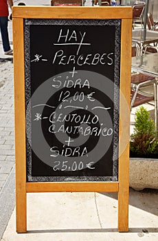 Menu en Asturias