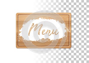 Menu In Flour On Wooden Table