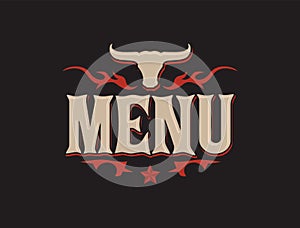 Menu Grill elements design BBQ badge