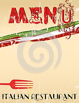 Menu for Italian restaurant, photo