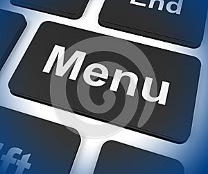 Menu Keys Shows Ordering Food Menus Online