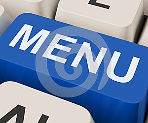 Menu Keys Shows Ordering Food Menus Online