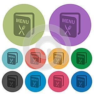 Menu with knife and fork color darker flat icons