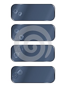 Menu made of gears for machinery in navy blue color