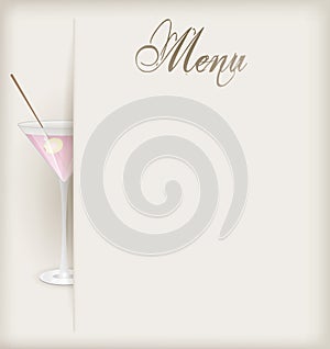 Menu with martini