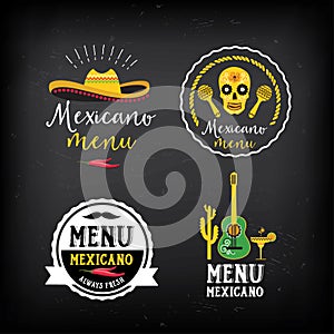 Menu mexican logo and badge design.