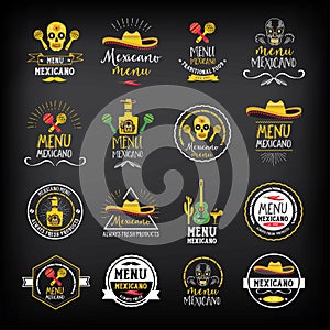 Menu mexican logo and badge design.