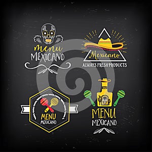 Menu mexican logo and badge design.