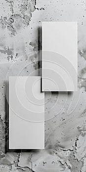 Menu Mock up Two empty white vertical rectangle price-list or menu mockups