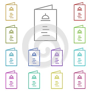 menu multi color icon. Simple thin line, outline  of Hotel Service icons for UI and UX, website or mobile application