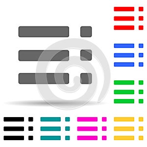 menu multi color style icon. Simple thin line, outline vector of web icons for ui and ux, website or mobile application
