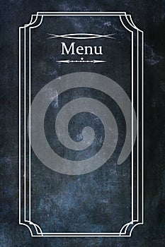 Menu over Chalkboard Texture Background with room for Text
