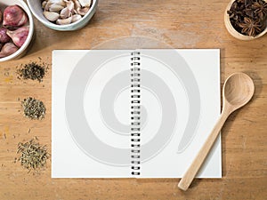 Menu paper template and Spicy herb ingredient