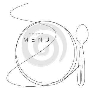 Menu restaurant background with forks. Vector