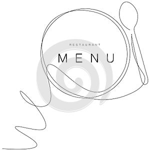 Menu restaurant bsckground design, black and white