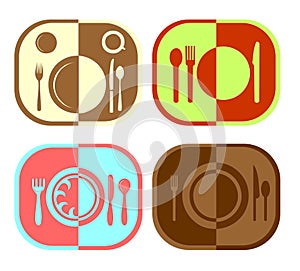 Menu or restaurant icons