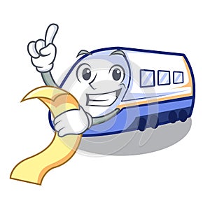 With menu shinkansen train isolated in the cartoon
