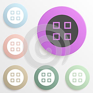 menu sign in round badge color set. Simple glyph, flat vector of web icons for ui and ux, website or mobile application