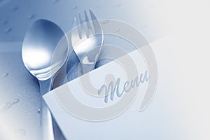 Menu with spoon and fork