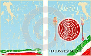 Menu template for Italian restaurant 2 sided photo