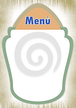 Menu template for personalization for food and drinks