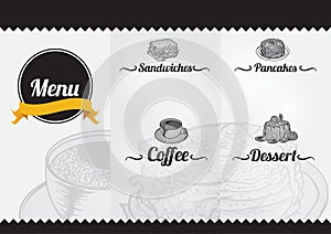 menu template. Vector illustration decorative design