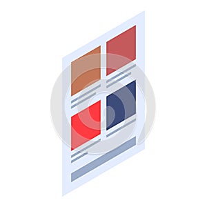 Menu web page icon, isometric style
