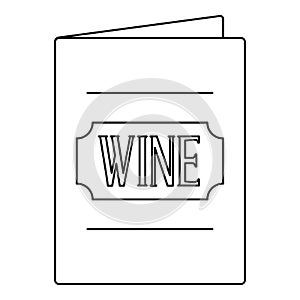 Menu wine list icon, outline style