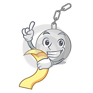 With menu wrecking ball isolated on a mascot