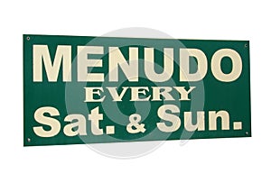 Menudo sign