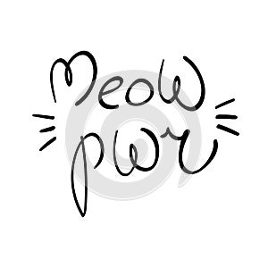 Meow power lettering with whiskers