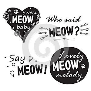 Meow set from four phrases